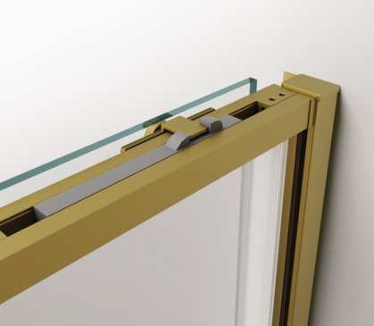 MAMPARA TWENTY GOLD 1 FIJO + 1 CORRED. (ORO CEPILLADO)