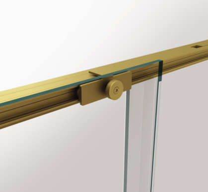 MAMPARA TWENTY GOLD ANGULAR AL VÉRTICE (ORO CEPILLADO)