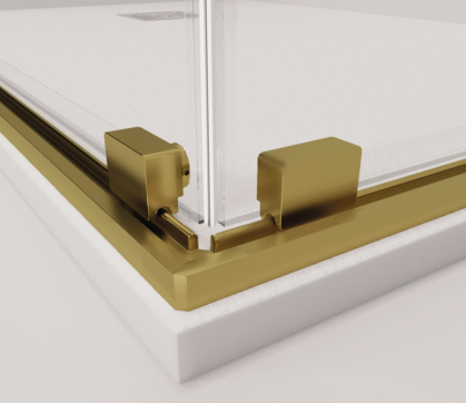 MAMPARA TWENTY GOLD ANGULAR AL VÉRTICE (ORO CEPILLADO)