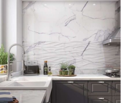 AZULEJO PASTA BLANCA RECT. BIGMARBLE BRILLO 30X90