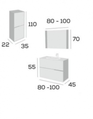 CONJUNTO MUEBLE BAÑO LIFE