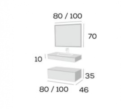 CONJUNTO MUEBLE DE BAÑO TAUPO 80