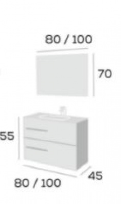 CONJUNTO MUEBLE BAÑO YOHO 80