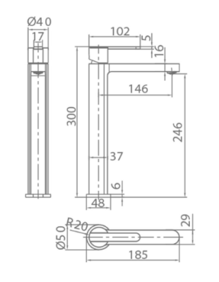 MONOMANDO DE LAVABO CAÑO ALTO ROMA