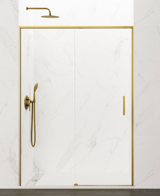 MAMPARA TWENTY GOLD 1 FIJO + 1 CORRED. (ORO CEPILLADO)