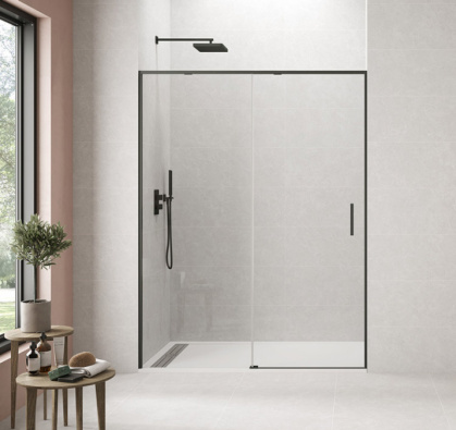 MAMPARA TWENTY BLACK 1 FIJO+ 1 CORREDERA